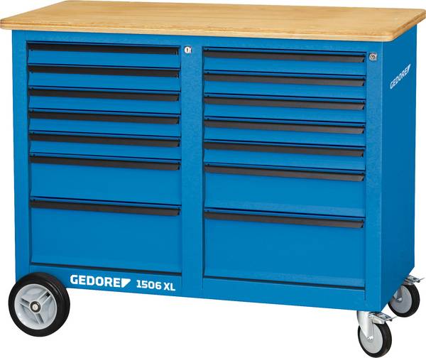 Gedore 2528088 pracovní stůl na kolečkách (d x š x v) 1200 x 1250 x 985 mm modrá