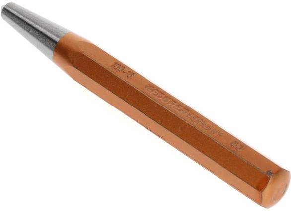 Kovový klíč značky 'GEDORE', šestihranný, lakovaný oranžovou barvou, špička v stříbrné barvě.