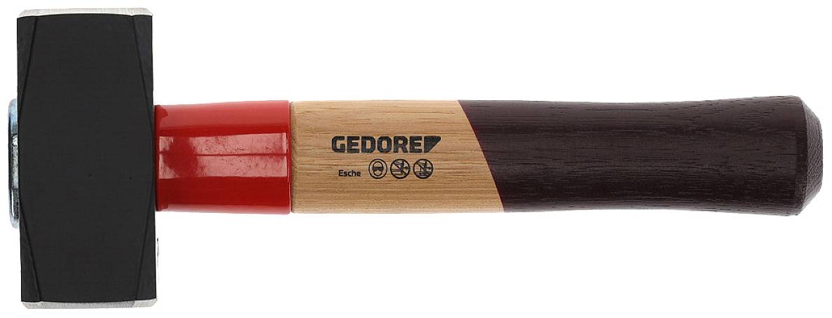 Kladivo s dřevěnou rukojetí a černou hlavou. Na rukojeti je napsáno 'Gedore'.