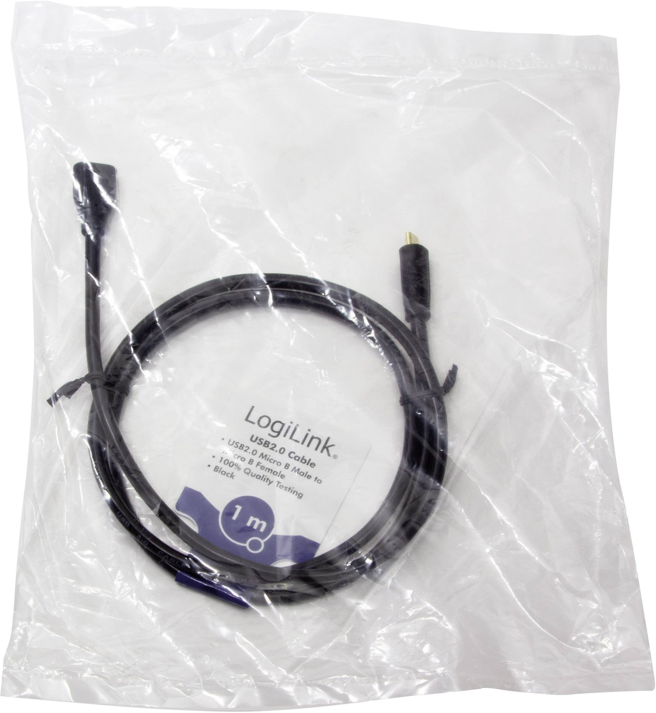 USB 2.0 kabel od LogiLink, 1 metr dlouhý, v originálním balení.