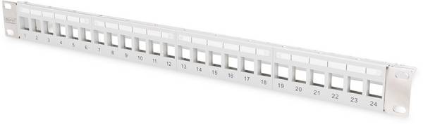 Digitus DIGITUS - Modulares Patchpanel für Keystone Jacks 1HE - unbestückt 24 portů síťový patch panel 483 mm (19") nevybavený specifikací 1 U vícebarevná neosazený