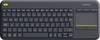 Logitech K400+ bezdrátový klávesnice švýcarská, QWERTZ černá integrovaný touchpad, tlačítka myši, tlačítka multimédií