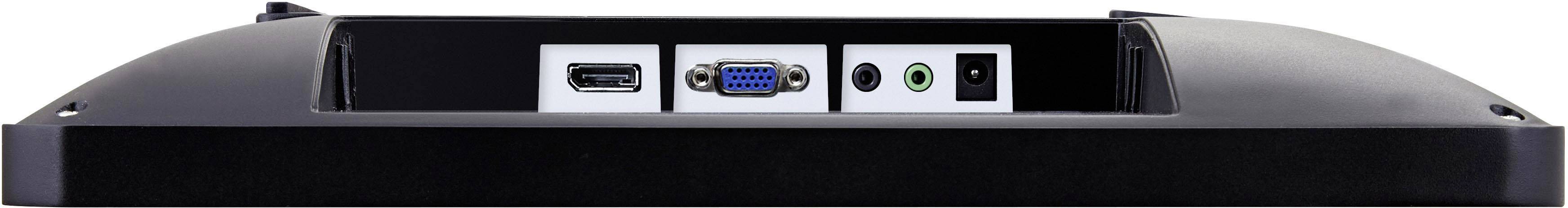 Zadní strana monitoru s připojovacími porty: HDMI, VGA, Audio a napájecí konektor.