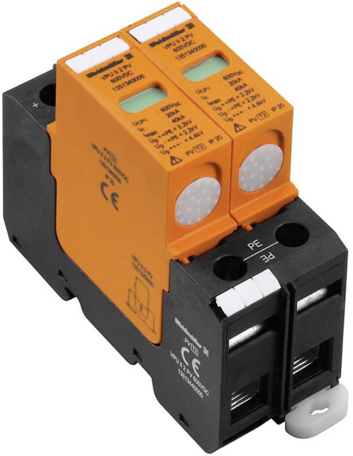 Weidmüller 1351340000 VPU II 2 PV 600V DC zásuvný svodič pro přepěťovou ochranu 12.5 kA 1 ks