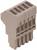 Vícepolový konektor vhodný pro elektronické propojení, obsahující několik kontaktních míst a pinů. Béžové plastové pouzdro.