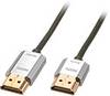 LINDY HDMI kabel Zástrčka HDMI-A, Zástrčka HDMI-A 3.00 m šedá 41675 vodič z OFC, kulatý, 4K UHD, dvoužilový stíněný, extrémně tenký , pozlacené kontakty, flexibilní provedení HDMI kabel