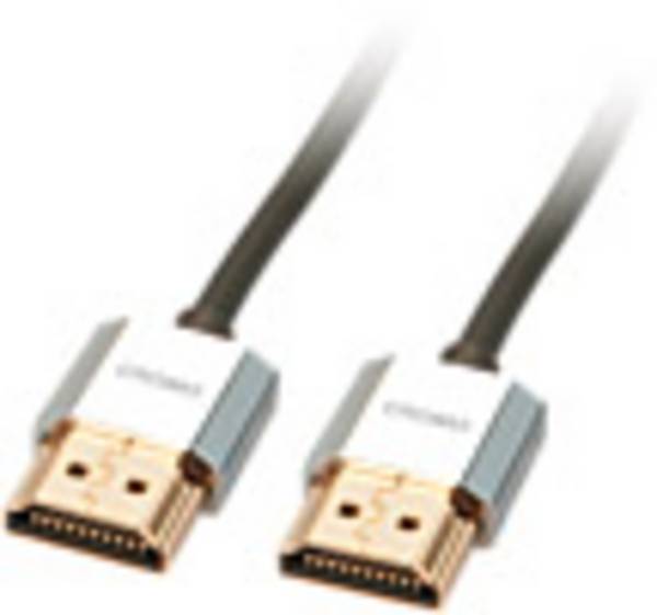 LINDY HDMI kabel Zástrčka HDMI-A, Zástrčka HDMI-A 1.00 m šedá 41671 4K UHD, vodič z OFC, kulatý, dvoužilový stíněný, extrémně tenký , pozlacené kontakty, flexibilní provedení HDMI kabel