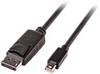 LINDY Mini-DisplayPort / DisplayPort kabelový adaptér Mini DisplayPort konektory, Konektor DisplayPort 3.00 m černá 41647 UL certifikace, dvoužilový stíněný, kulatý Kabel DisplayPort