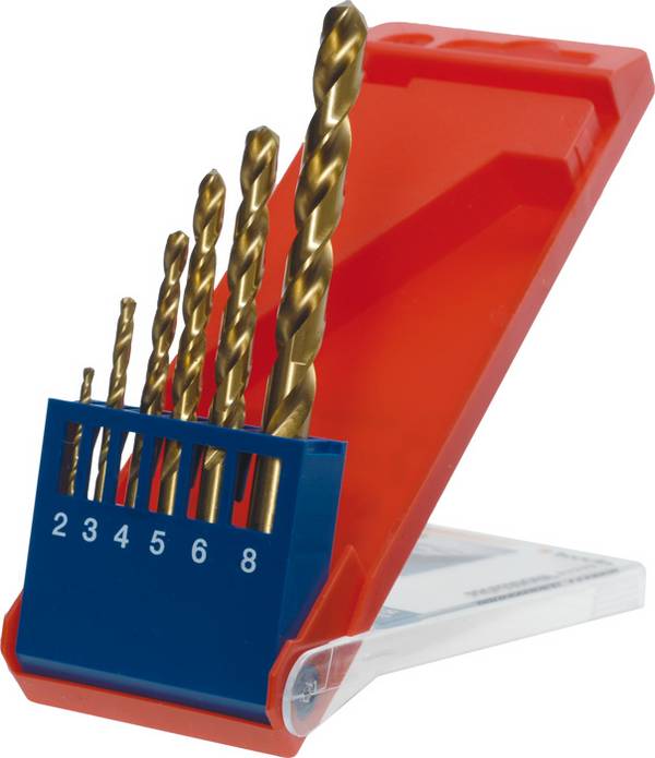 kwb 427040 HSS sada spirálových vrtáku do kovu 6dílná 2 mm, 3 mm, 4 mm, 5 mm, 6 mm, 8 mm M2 DIN 338 válcová stopka 1 ks
