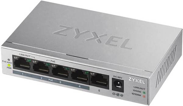 ZyXEL GS1005HP-EU0101F GS1005HP-EU0101F síťový switch 5 portů 2000 MBit/s funkce PoE