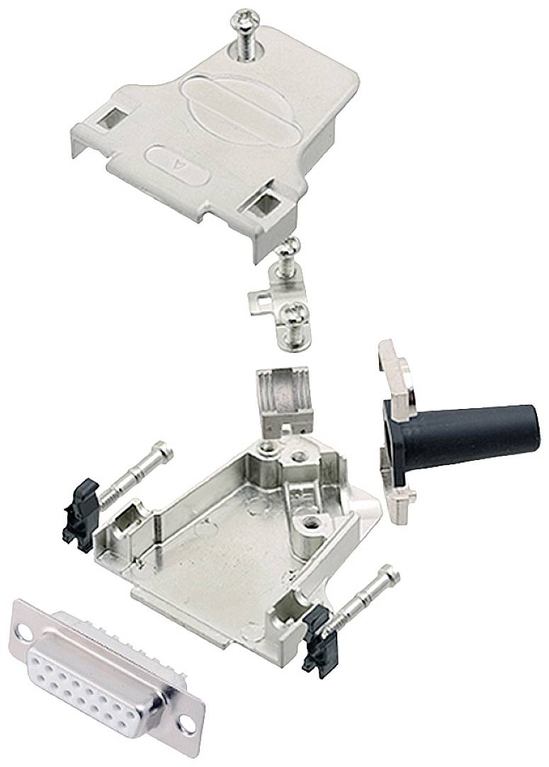encitech D45ZF15-DMS-W-K 6355-8047-12 sada D-SUB zásuvková lišta 45 ° Pólů: 15 pájecí kalíšek 1 ks
