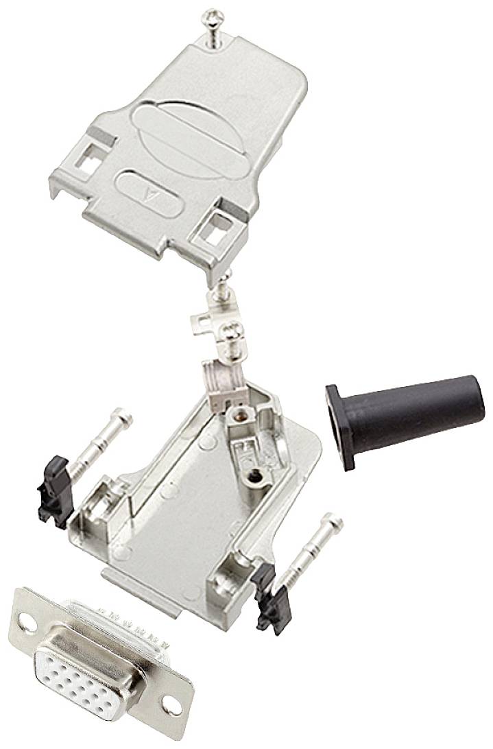 encitech D45ZF09-HDS15-W-K 6355-8064-11 sada D-SUB zásuvková lišta 45 ° Pólů: 15 pájecí kalíšek 1 ks