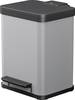 Hailo Öko duo plus M 6222200 odpadkový koš, 18 l, ocelový plech, (d x š x v) 320 x 320 x 430 mm, světle šedá, otevírání pedálem, 1 ks