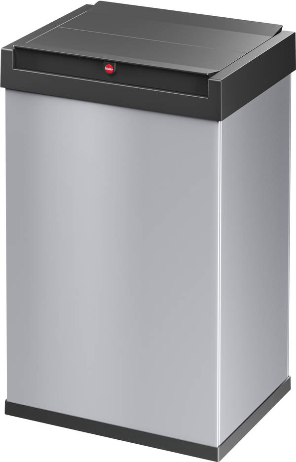 Hailo Big-Box Swing L 8401210 odpadkový koš, 35 l, ocelový plech, (d x š x v) 340 x 339 x 545 mm, stříbrná, černá, se samouzavíracím víkem, 1 ks