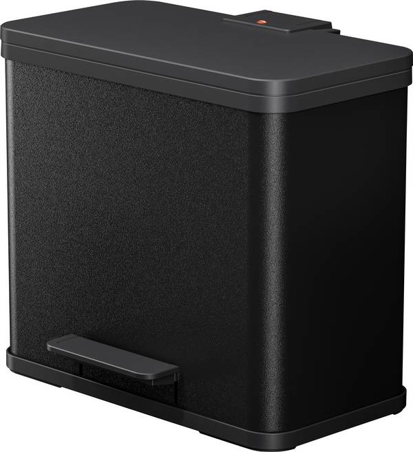 Hailo öko duo plus L 6302600 odpadkový koš, 26 l, ocelový plech, (d x š x v) 470 x 470 x 430 mm, černá, otevírání pedálem, 1 ks