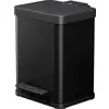 Hailo Öko duo plus M 6222600 odpadkový koš, 18 l, ocelový plech, (d x š x v) 320 x 320 x 430 mm, černá, otevírání pedálem, 1 ks