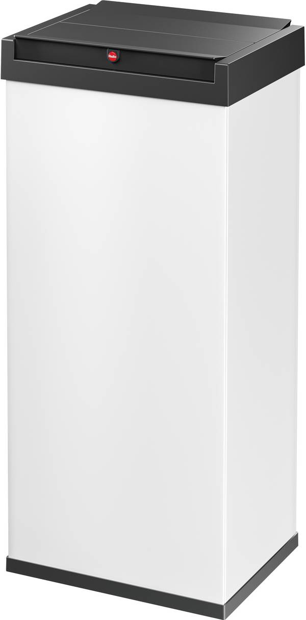 Hailo Bix-Box Swing XL 8602310 odpadkový koš, 52 l, ocelový plech, (d x š x v) 340 x 339 x 763 mm, bílá, černá, se samouzavíracím víkem, 1 ks