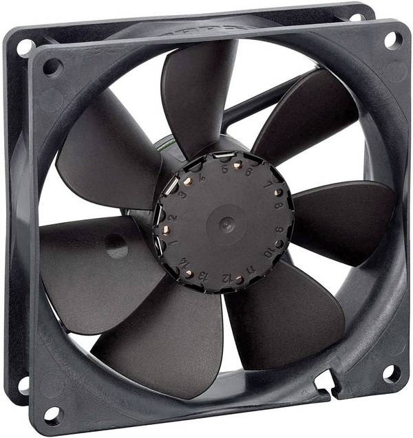 EBM Papst 3412 NG axiální ventilátor, 12 V/DC, 82 m³/h, (d x š x v) 25.4 x 92 x 92 mm, 9292506302