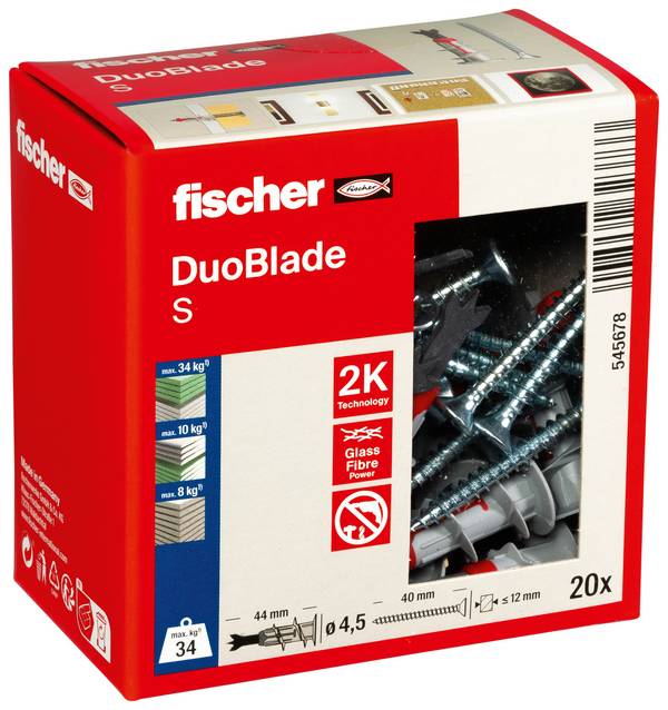 Fischer 545678 DUOBLADE S LD hmoždinka do sádrokartonu 44 mm  20 ks