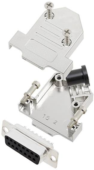 TRU COMPONENTS TCD45NT15MDMSK 7708920 sada D-SUB zásuvková lišta 45 ° Pólů: 15 pájecí kalíšek 1 ks