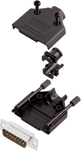 TRU COMPONENTS TCDTPKP15DMPK 7709040 sada D-SUB kolíkové lišty 180 ° Pólů: 15 pájecí kalíšek 1 ks