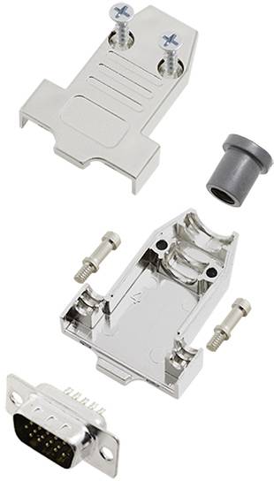 TRU COMPONENTS TCDTNT09MHDP15K 7709212 sada D-SUB kolíkové lišty 180 ° Pólů: 15 pájecí kalíšek 1 ks