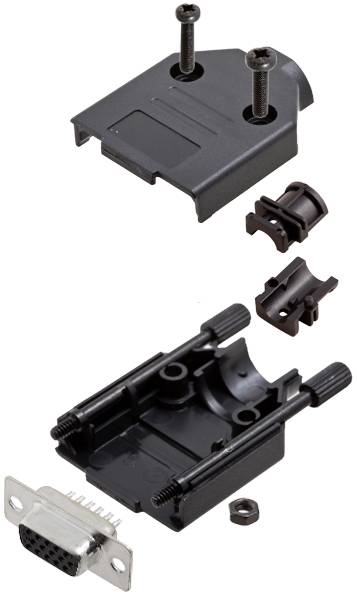 TRU COMPONENTS TCDTPKP09HDS15K 7709504 sada D-SUB zásuvková lišta 180 ° Pólů: 15 pájecí kalíšek 1 ks