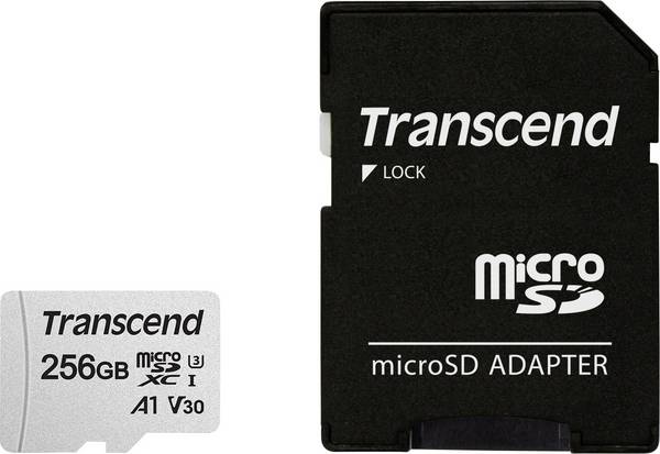 Transcend Premium 300S paměťová karta microSDXC  256 GB Class 10, UHS-I, UHS-Class 3, v30 Video Speed Class, A1 Application Performance Class vč. SD adaptéru