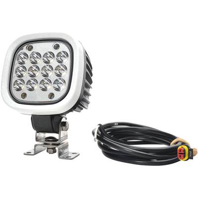 Čtvercový LED reflektor se dvanácti LED diodami vedle svinutého černého kabelu, vhodný pro venkovní osvětlení.