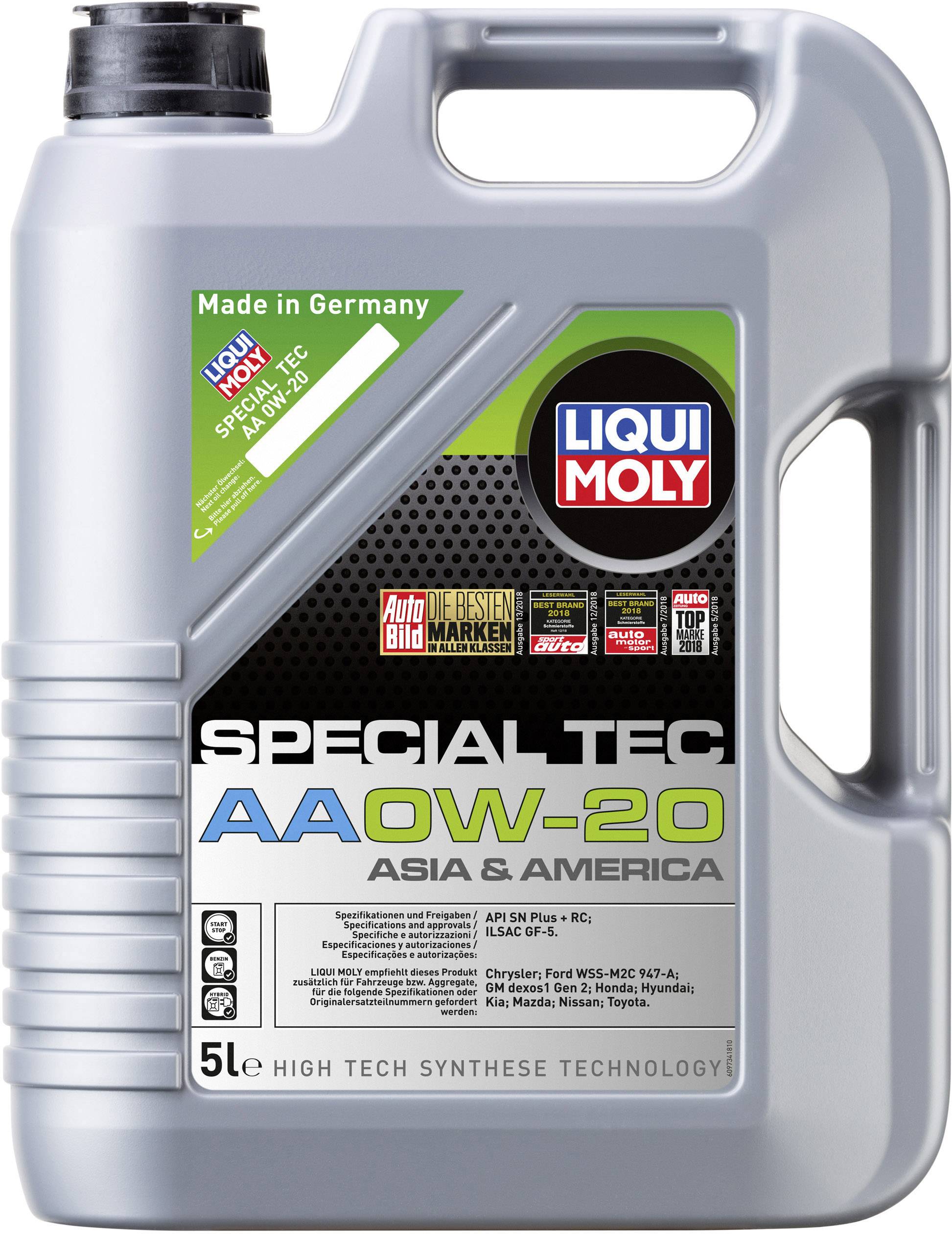Liqui Moly Special Tec AA 0W-20 9734 motorový olej pro snadný chod 5 l