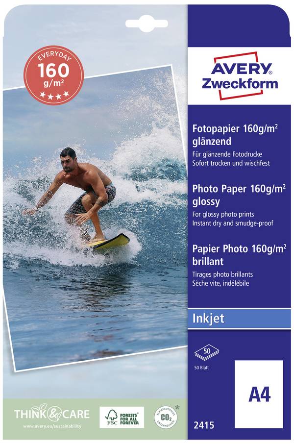 Avery-Zweckform Everyday Inkjet Photo Paper glossy 2415 fotografický papír A4 160 g/m² 50 listů lesklý