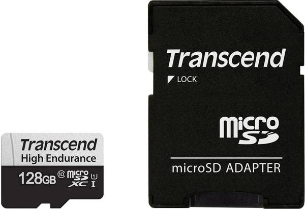 Transcend High Endurance 350V paměťová karta microSDXC  128 GB Class 10, UHS-I vč. SD adaptéru