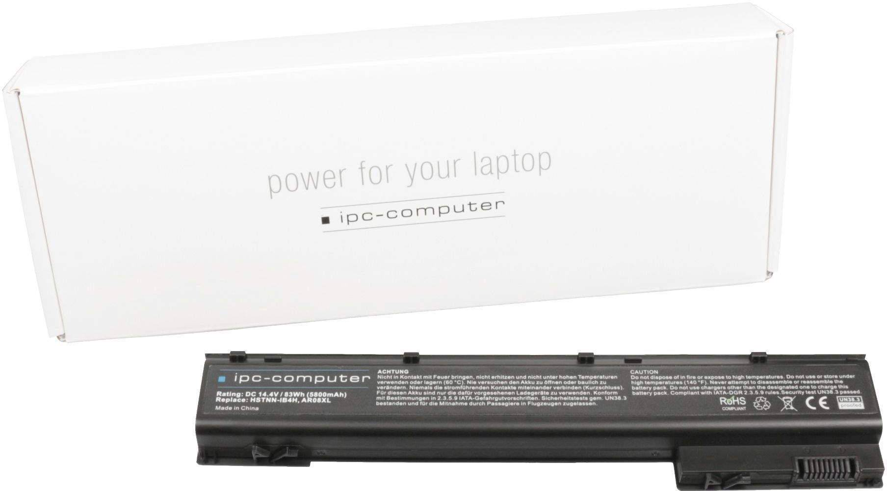 Náhradní baterie pro laptopy před bílým obalem s nápisem 'power for your laptop'.