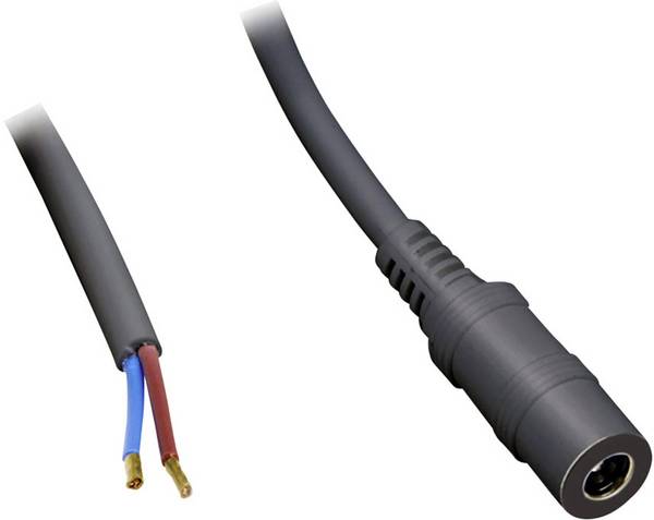 BKL Electronic 075187 nízkonapěťový připojovací kabel nízkonapěťová zásuvka - kabel s otevřenými konci 5.50 mm 2.50 mm 0.50 m 1 ks