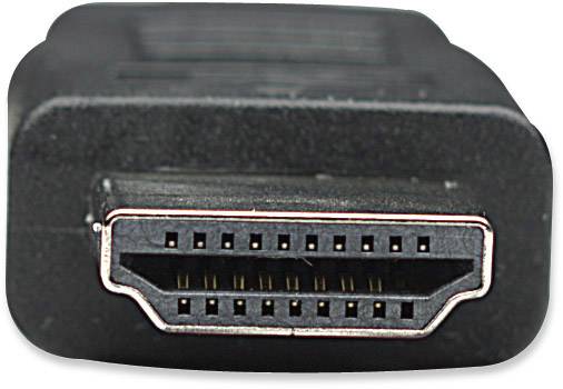 Obrázek HDMI konektoru, typického datového rozhraní pro přenos audio a video signálů.