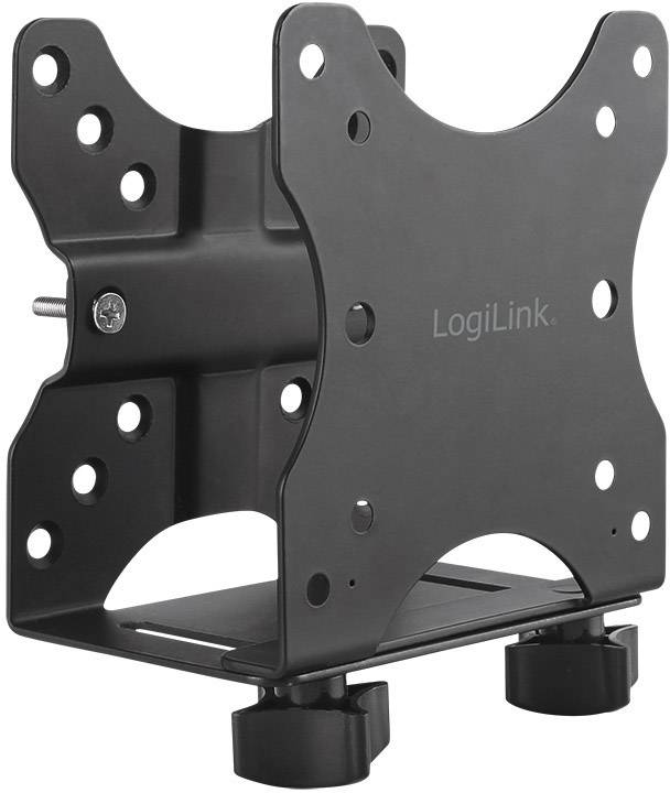 Černený, nastavitelný držák od LogiLinku pro montáž TV obrazovky nebo monitoru na stěnu, s několika upevňovacími body.