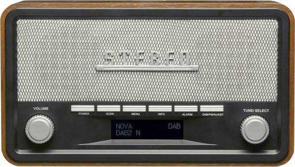 Denver DAB-18 111111000180 stolní rádio, DAB+, FM, AUX, Dřevěný kryt, dřevo