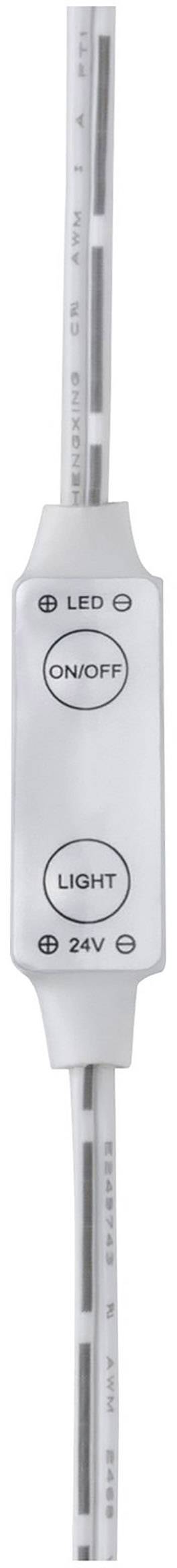 Obdélníkový elektronický LED měnič s popisky 'POWER' a 'LIGHT', vhodný pro 24V LED osvětlení.