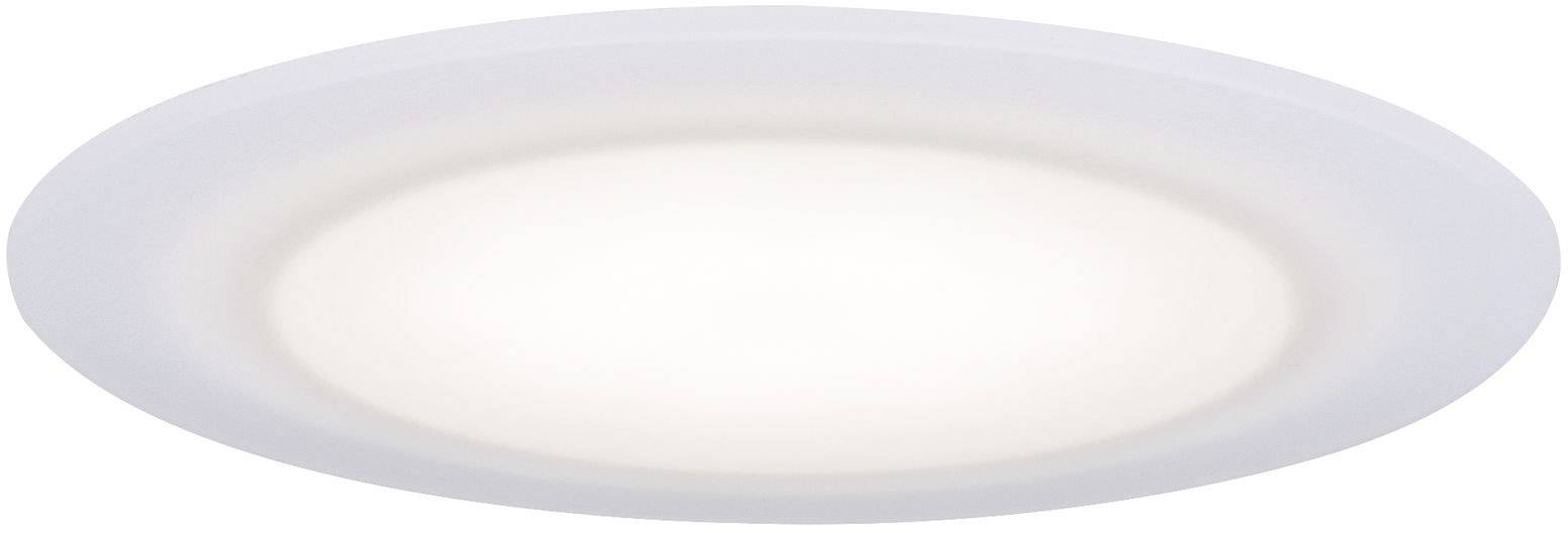 Kulaté, ploché stropní svítidlo v bílé barvě s rozptýleným světelným efektem, ideální pro rovnoměrné osvětlení prostoru.