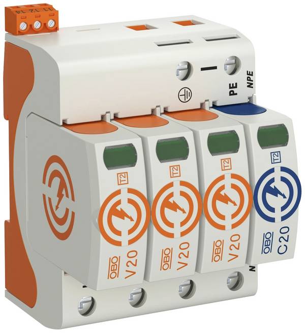 OBO Bettermann 5095333 V20-3+NPE+FS-280 modul s přepěťovou ochranou   20 kA  1 ks