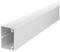 Bílý, obdélníkový kabelový kanál s otevřeným koncem, určený k organizaci a zakrytí kabelů.