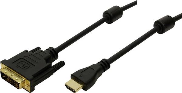LogiLink HDMI / DVI kabelový adaptér Zástrčka HDMI-A, DVI-D 18 + 1 pól Zástrčka 3.00 m černá CH0013 HDMI kabel