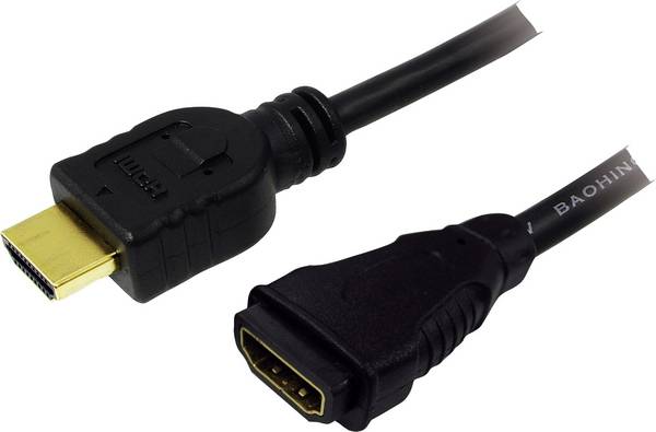 LogiLink HDMI prodlužovací kabel Zástrčka HDMI-A, Zásuvka HDMI-A 5.00 m černá CH0058 4K UHD HDMI kabel