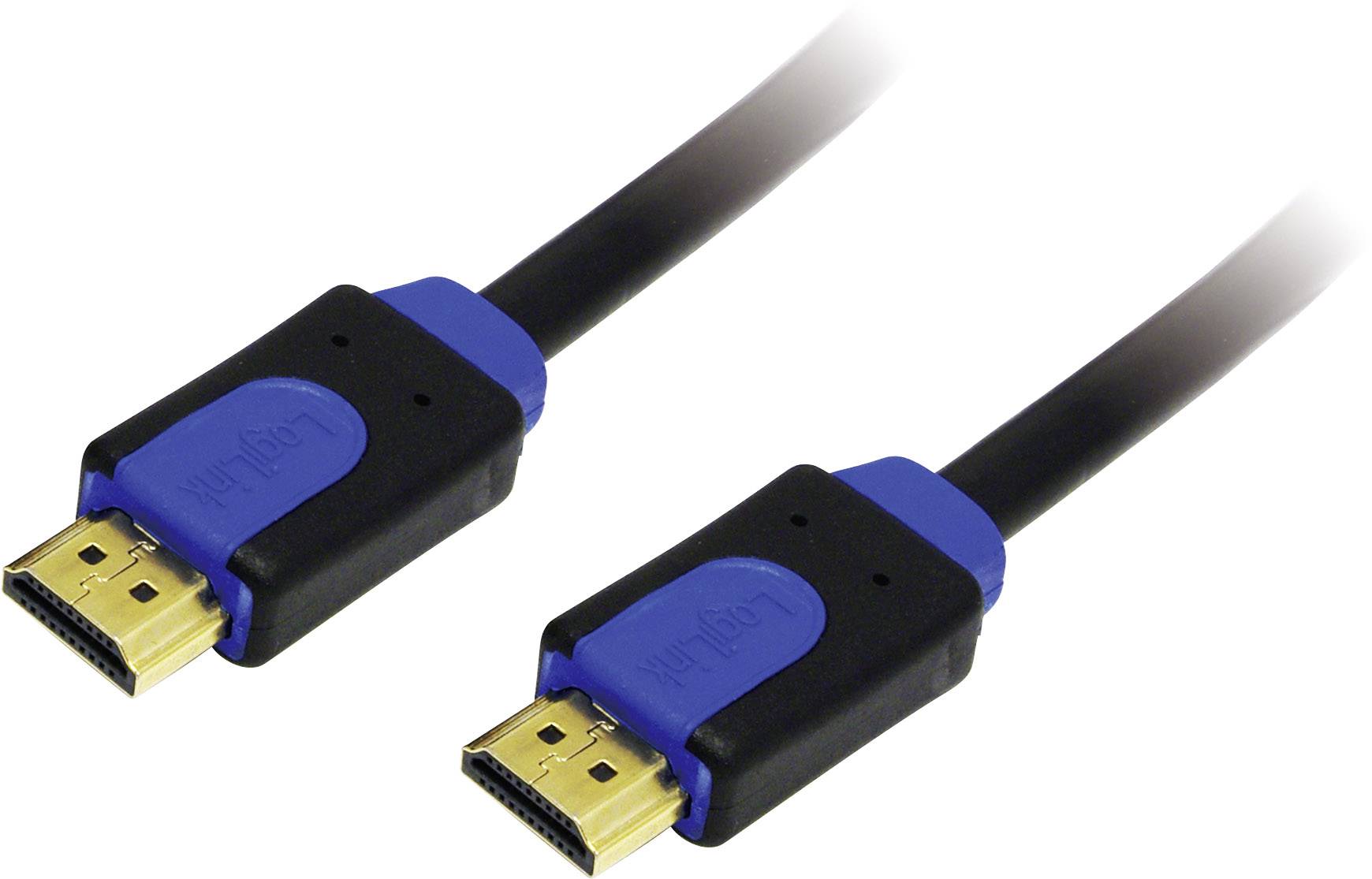 Dva HDMI kabely s černými konektory a modrými detaily leží vedle sebe. Jsou vhodné pro přenos audio a video signálů.