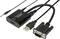 Adaptační kabel s HDMI, USB a VGA konektory; slouží k propojení různých zařízení s odlišnými rozhraními.