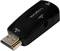 Černý HDMI-na-VGA adaptér od LogiLinku s audio přípojkou, umožňuje připojení HDMI zařízení k VGA displejům.