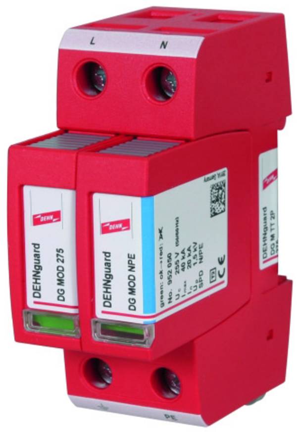 DEHN 952110 DG M TT 2P 275 svodič pro přepěťovou ochranu  Přepětová ochrana pro: rozvodná skříň 40 kA  1 ks