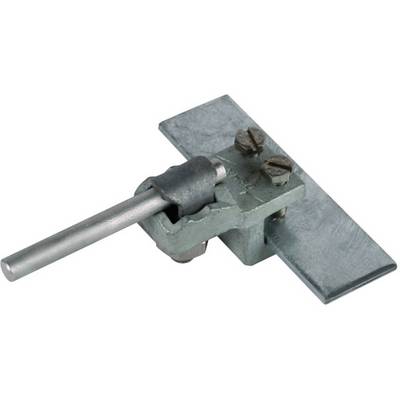 Kovový konstrukční díl s pohyblivým ramenem a upevňovací deskou. Je součástí mechanismu pro stabilizaci nebo propojení.