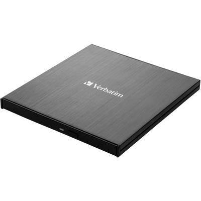 Externí DVD vypalovačka od Verbatimu v plochém, stříbrném designu.