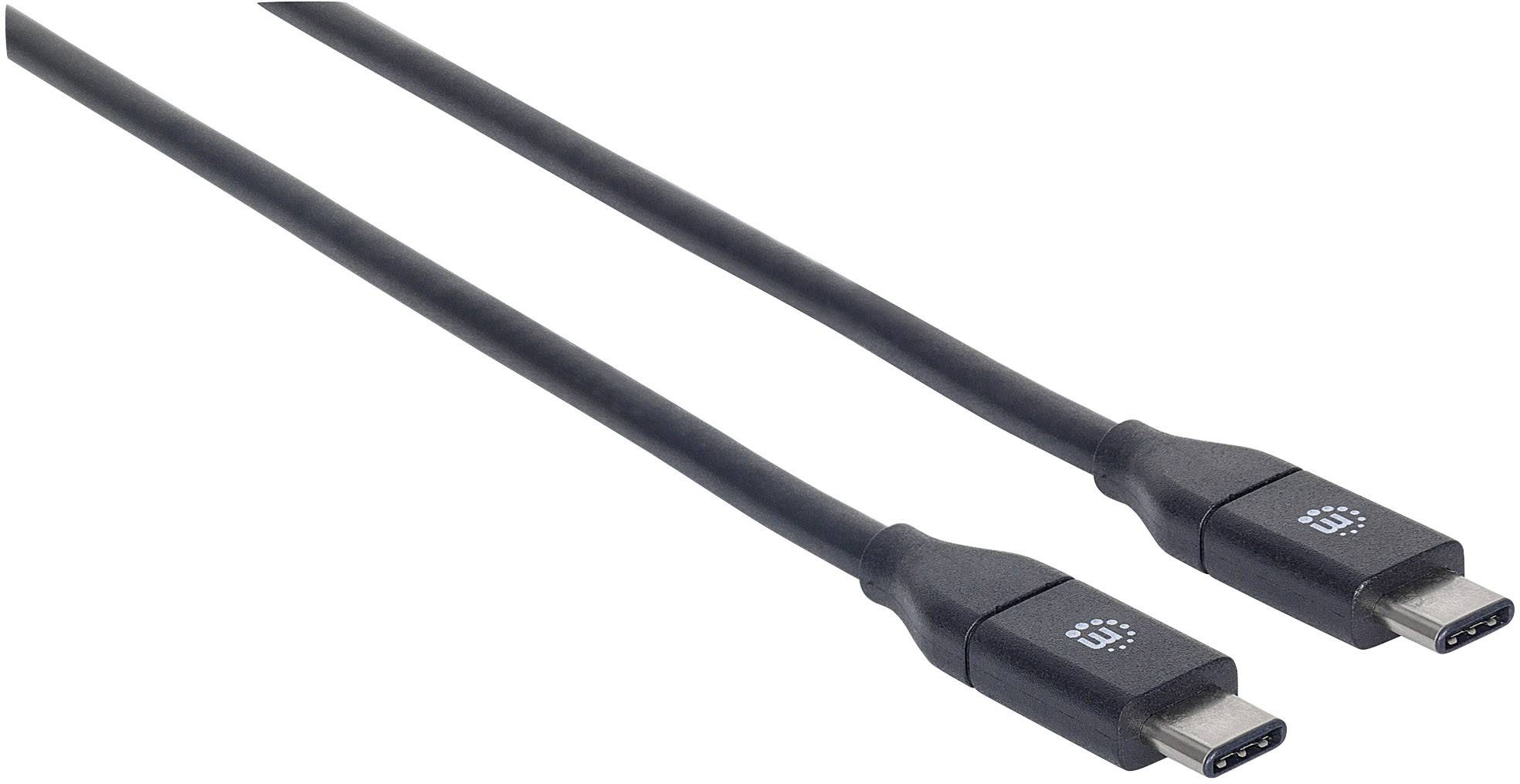 Dva černé USB-C kabely pro přenos dat nebo nabíjení.